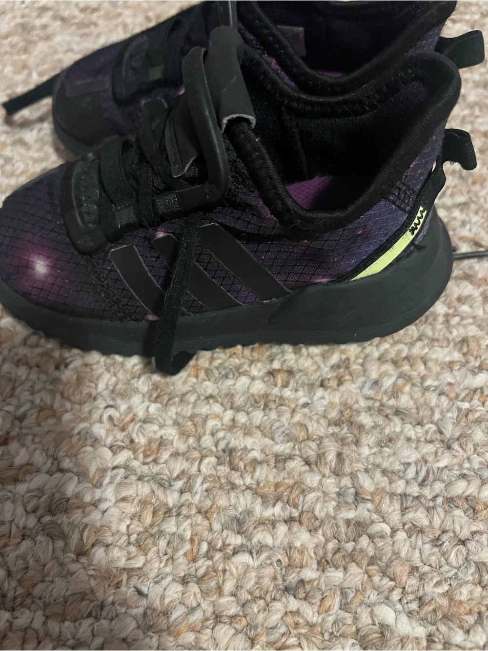 adidas Kids Black and Purple Athletic Sneakers